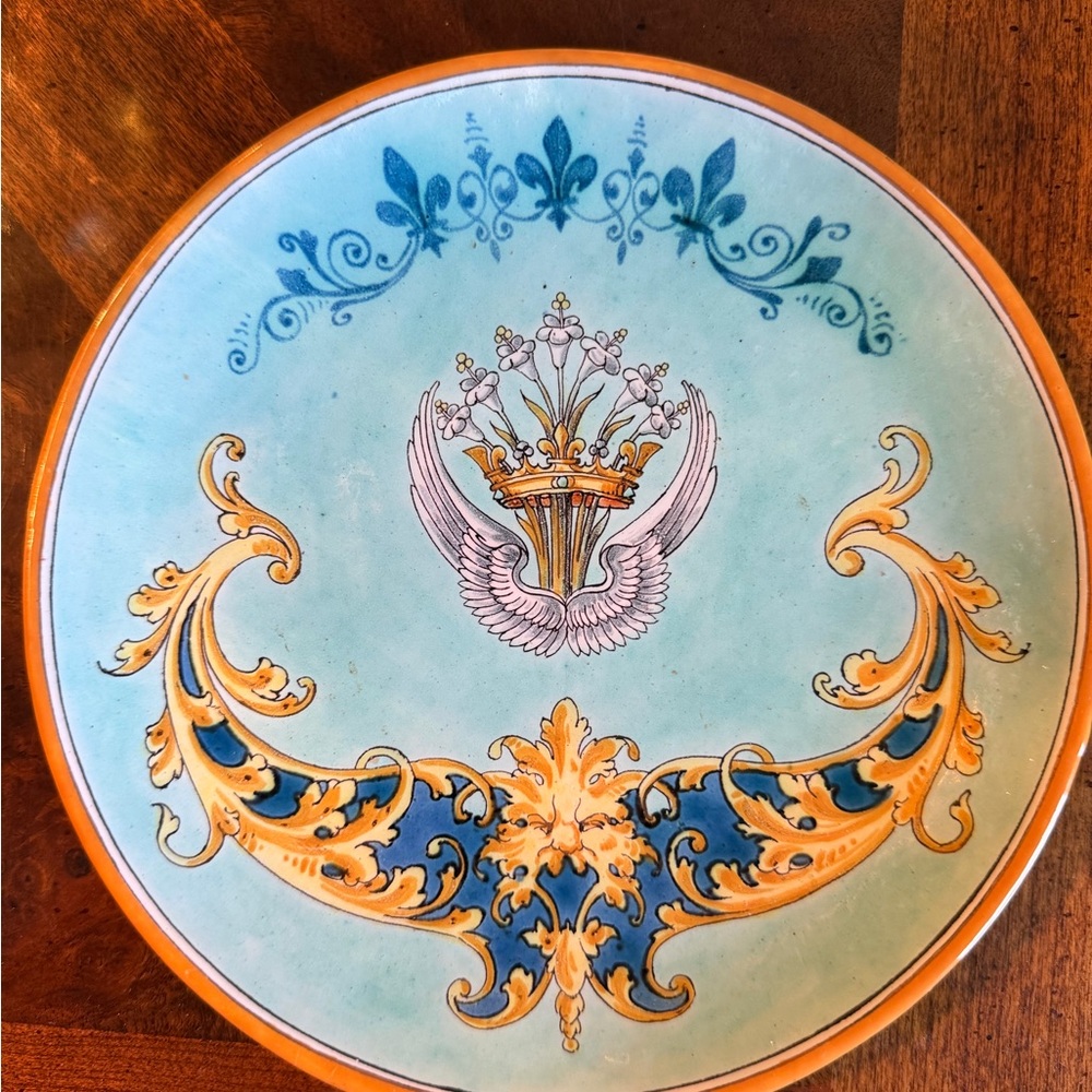 Vintage Ulysses Blouse Ornate French Blue and Gold Decorative Plate Emile Balon